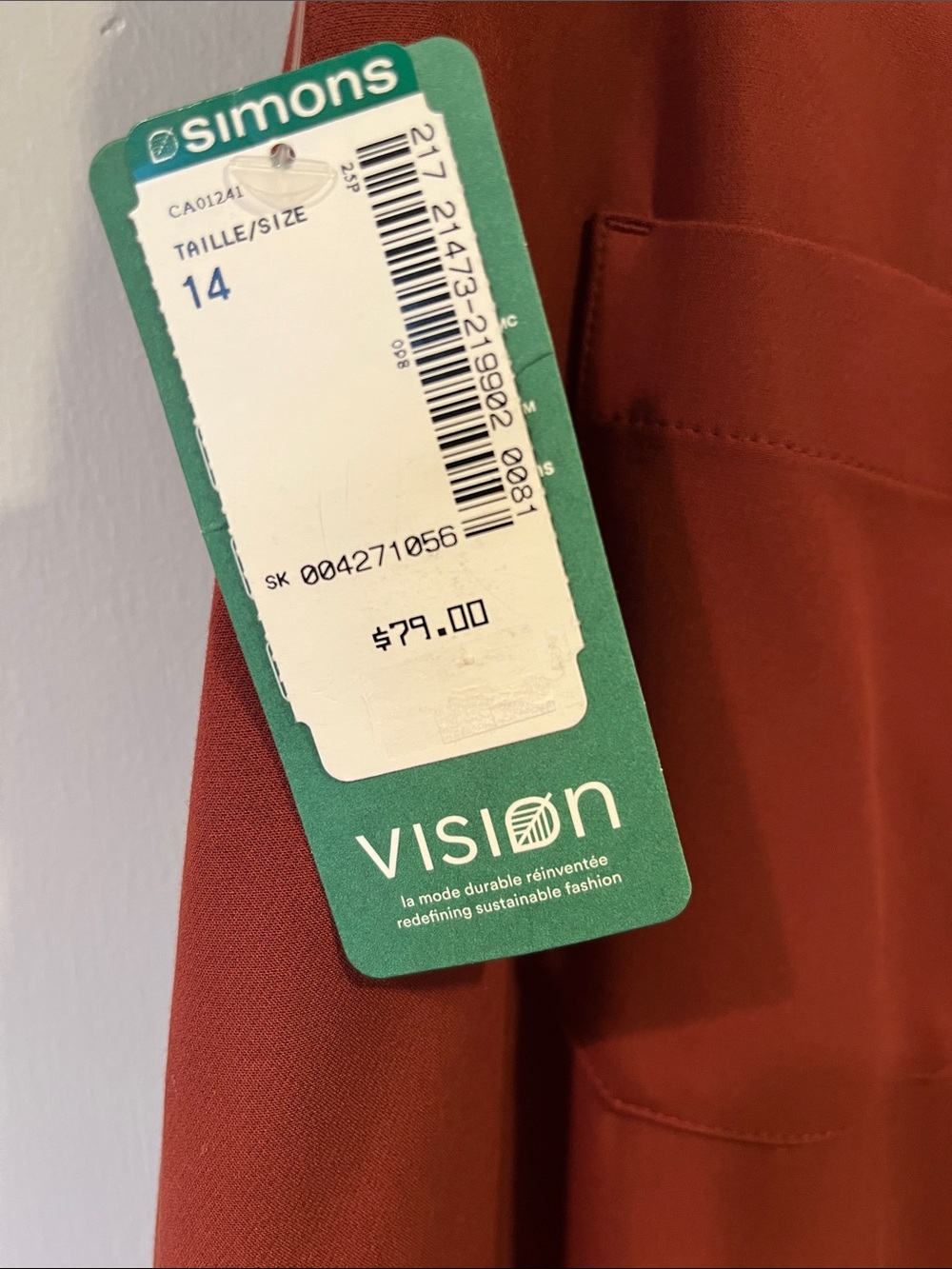 Simons Rust Red Mini Skirt with Front Pockets - Picture 2 of 5